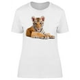 thumbnail image 1 of Silly Cute Tiger Cub  T-Shirt Women -Image by Shutterstock, Female Medium, 1 of 2