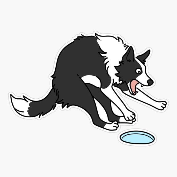 Silly Disc Dog Black Er, Phone Decal Water Bottle Stickers Car Decals, Funny Birthday Gift
