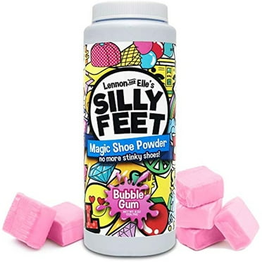 Silly Feet Magic Shoe Deodorizer Powder - Foot Odor Eliminator, Bubble Gum Scent, 8 oz