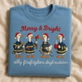 thumbnail image 1 of Silly Firefighters Sleigh Station Embroidered Sweatshirt, Christmas Goose Crewneck, Funny Fireman Gift, Holiday Firefighter Sweater, 1 of 4