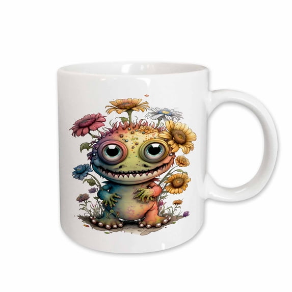 3drose, Silly Floral Monster Illustration, 15oz Mug