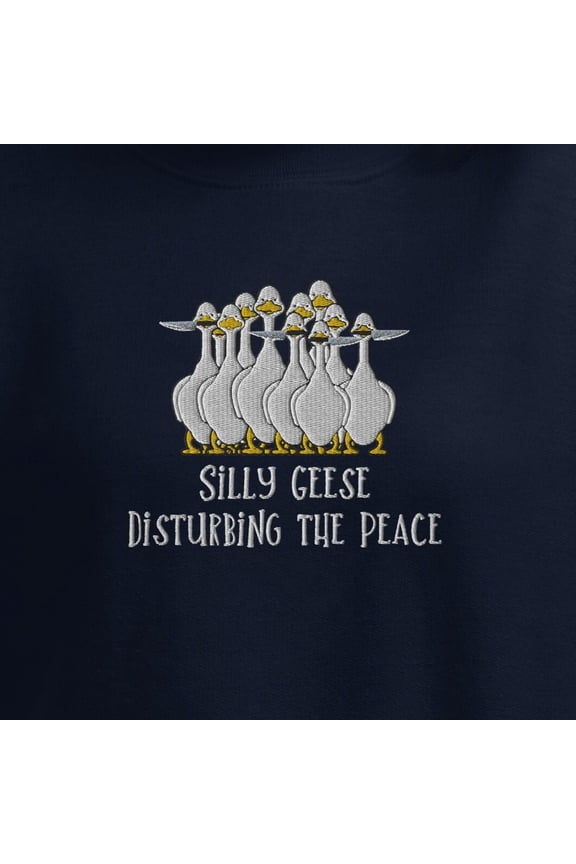 Silly Geese Disturbing the Peace Sweatshirt, Meme Embroidered Crewneck Sweatshirt, Murder Duck Sweater, Funny Duck Sweater, Gift for Friends