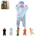 thumbnail image 1 of Silly Goofy Onesie for Adults - Frog Onesie Funny Monster Pajamas Fleece Jumpsuit Hooded Fashion Cozy Relaxed Fit Plush Loungewear (No Shoes Included and Comb) Blue L, 1 of 4