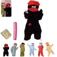 thumbnail image 1 of Silly Goofy Onesie for Adults - Frog Onesie Funny Monster Pajamas Fleece Jumpsuit Hooded Cozy Loose Fit Plush Loungewear with Shoes Included and 2Comb Black S, 1 of 4