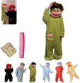 thumbnail image 1 of Silly Goofy Onesie for Adults - Frog Onesie Funny Monster Pajamas Fleece Jumpsuit Hooded Cozy Loose Fit Plush Loungewear with Shoes Included and 2Comb Green L, 1 of 9
