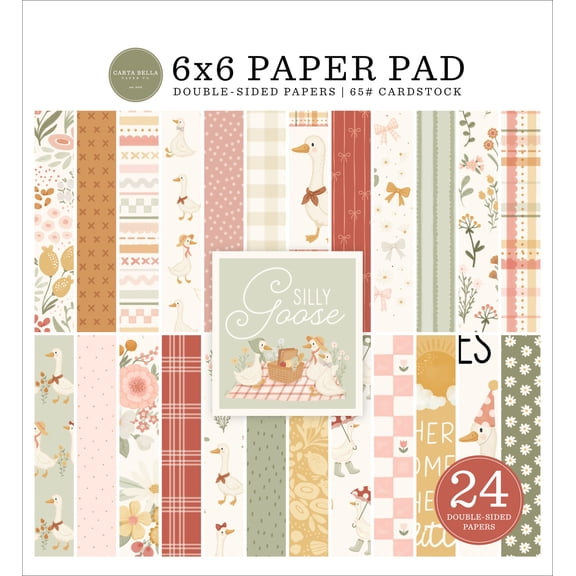 Carta Bela Double-Sided Paper Pad 6"X6"-Silly Goose