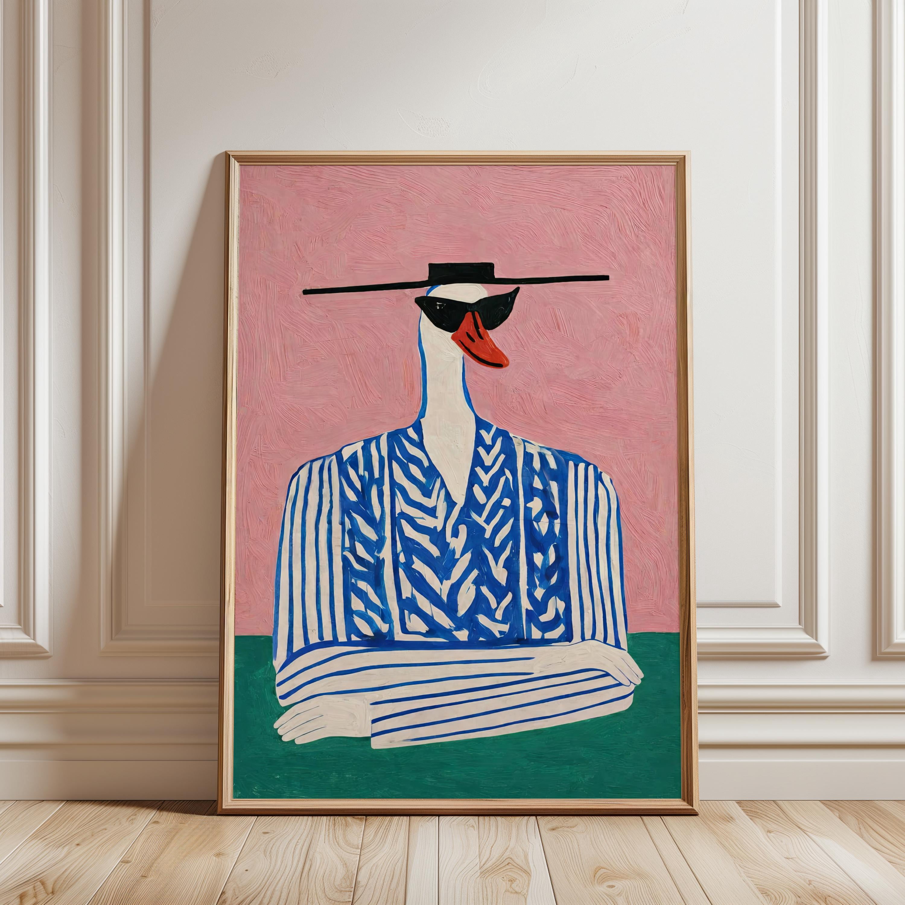 Silly Goose Art Print, Playful Maximalist Dopamine Decor, Quirky ...