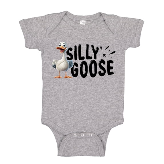 Silly Goose Baby Bodysuit One Piece NB Athletic Heather
