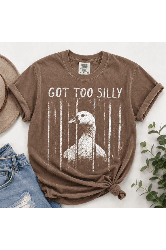 Silly Goose Comfort Colors Shirt, Got Too Silly Vintage Tee, Funny Ironic Grunge Meme Gen Z Bestie Gift, Unisex Oversized