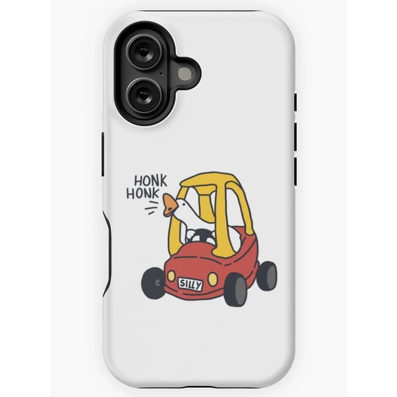Silly Goose Driving Red Car Funny Honk Meme Cartoon Animal A213 Protective Case for iPhone 17 16 15 14 13 12 11 Pro Max
