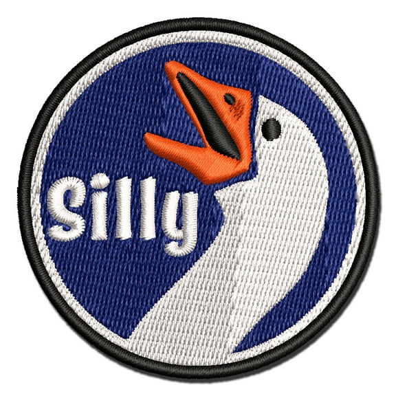 Silly Goose Funny Bird Applique Multi-Color Embroidered Hook & Loop Patch - 3 Inch Medium