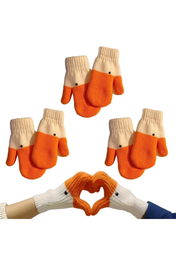 Silly Goose Gloves, Funny Goose Mittens & Winter Goose Gloves with Thermal Soft Lining, Cute Animal Design for Women Girls Family Gifts