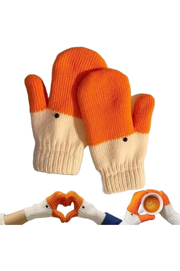 Silly Goose Gloves, Funny Novelty Animal Mittens with Thermal Soft Lining, Cute Goose Gloves Gift for Women and Girlfriends