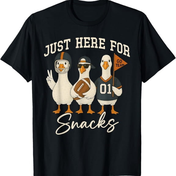 Silly Goose Here for Snacks Football Go Cheer Forest Green T-Shirt