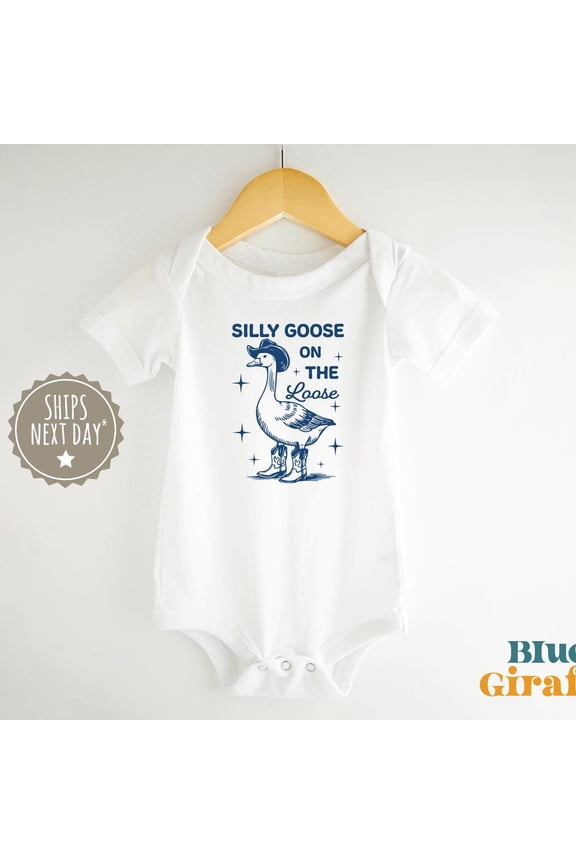 Silly Goose On The Loose Baby Onesie - Silly Goose Baby Bodysuit - Funny Baby Bodysuit - Cute Goose Baby Onesie Cute Baby Onesie, BABY BODYSUIT LAT 4424