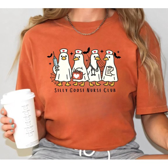 Silly Goose Nurse Club Spooky Witty Team T-Shirt All Size S-3XL