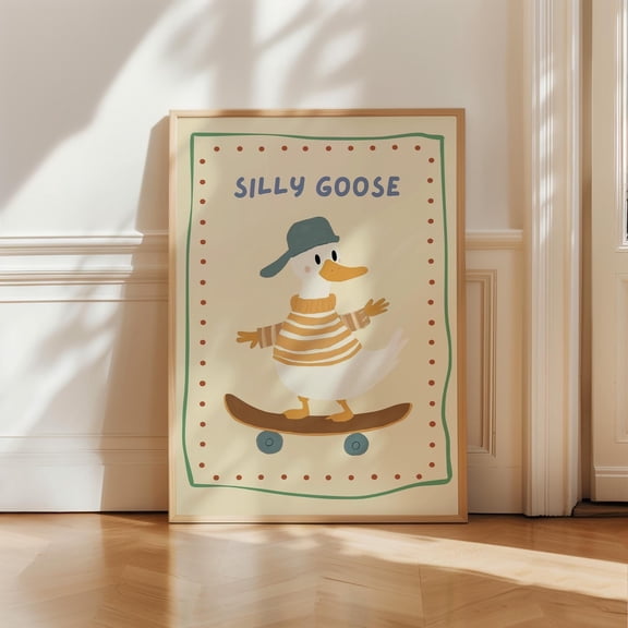 Silly Goose Nursery Print, Playroom Decor, Poster Only