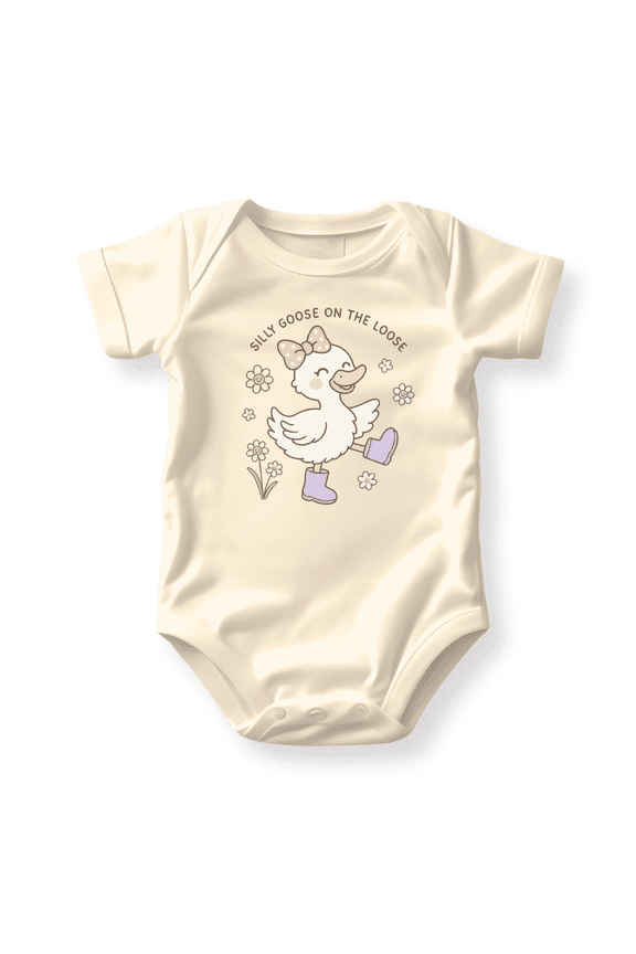 Silly Goose On The Loose Baby Bodysuit, Newborn Outfit, Baby Clothes, Gift&nbsp;for&nbsp;Children 0-3m Natural