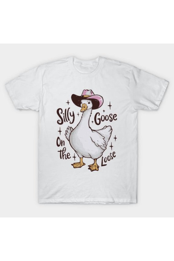 Silly Goose On The Loose Funny Meme Retro Animal Humor Bird Waterfowl Graphic - Relaxed Look H515 Unisex T-Shirt, Up to 5XL