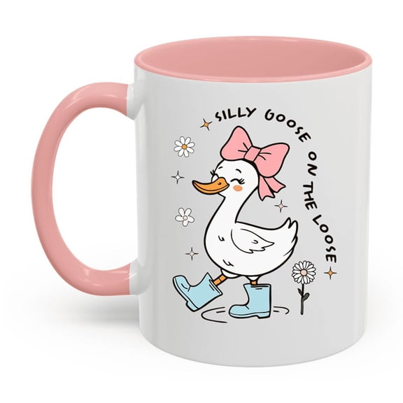 Silly Goose On The Loose Funny Silly Goose Meme Goose Mom Accent Mug Unique Gift Mug Accent Mug With Graphic Print