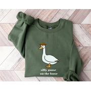 Silly Goose On The Loose Sweatshirt, Cowboy Duck Sweatshirt, Funny Duck Hoodie, Western Sweater, Preppy Clothes Shirt, Goose Sweatshirt