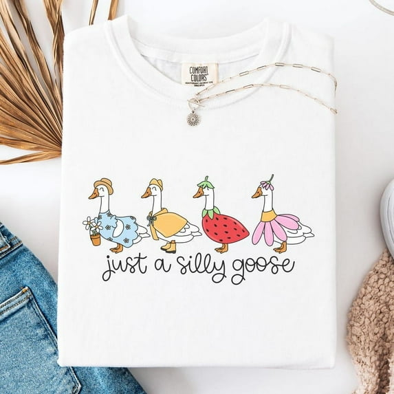 Silly Goose On The Loose T-shirt, Goose T-shirt, Silly Goose T-shirt, Funny Graphic T-shirt, Cute Goose T-shirt, Easter T-shirt.