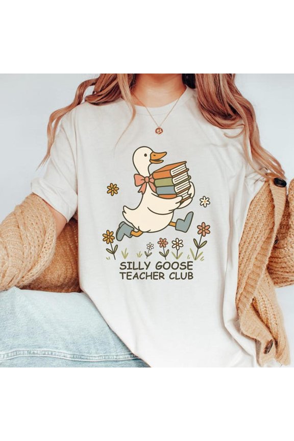 Silly Goose Shirt, Floral TeaC-her Club T-Shirt, Cute Back to School T-EE, TeaC-her Appreciation Gift, Funny Gift For TeaC-her Back to School