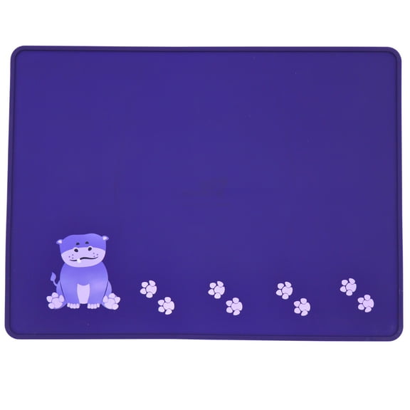 Silly Goose Silicone Placemat for Babies and Toddlers, Cute Hippo Design, Stain Resistant, Non-Slip Table Setting Placemat for Dining, Dishwasher Friendly