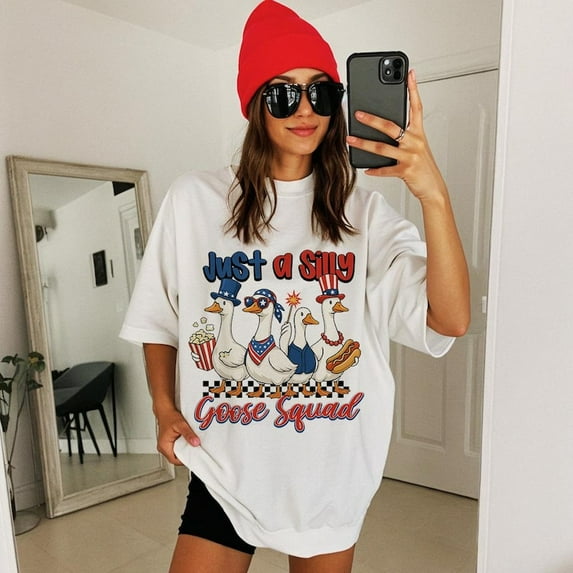 Silly Goose T-shirt, Patriotic Squad, Funny 4th of July, Retro USA, Independence Day, Honk Honk, Freedom Party Tee