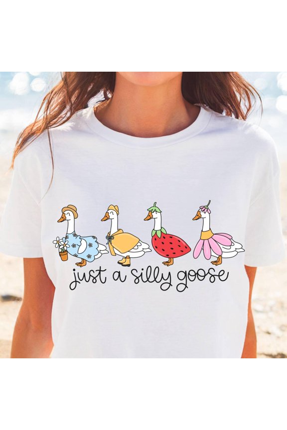 Silly Goose TShirt Trendy Graphic Tee Goose Meme Shirt