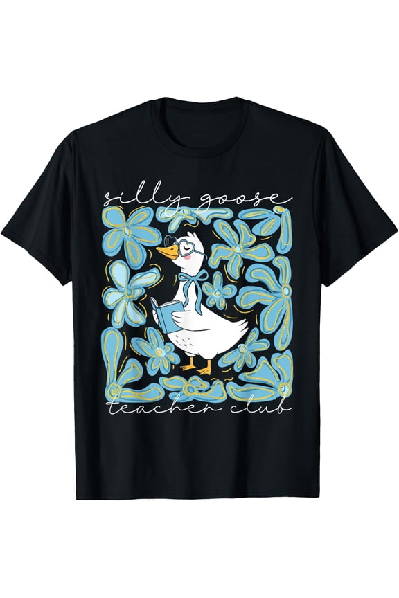 Silly-Goose Teacher Club Boho Floral Teaching Teacher Life T-Shirt Size S-5XL