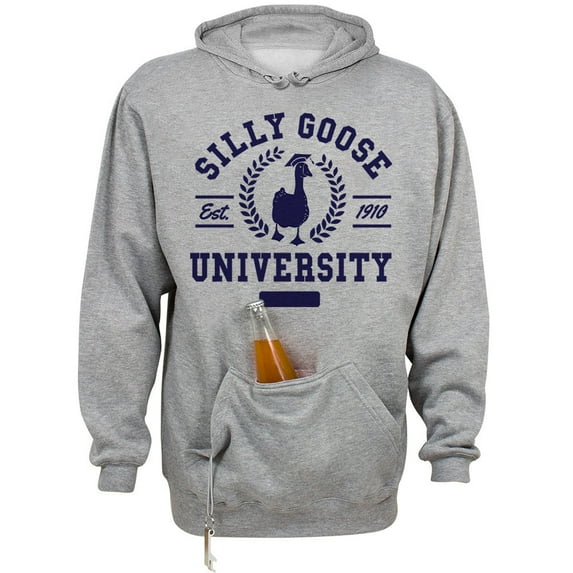 Silly Goose University Beer Holder Tailgate Hoodie Sweatshirt Unisex Large Oxford