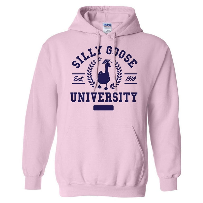 Silly Goose University Hoodie Sweatshirt Unisex 2X Large Pink