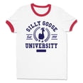 thumbnail image 1 of Silly Goose University Ringer Tee Shirt Unisex X-Large White/Red, 1 of 5