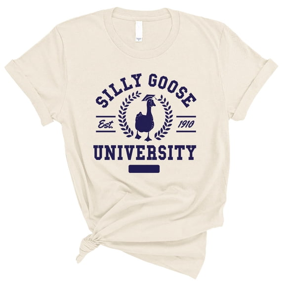 Silly Goose University Shirt Unisex 4X-Large Natural
