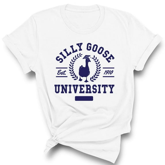 Silly Goose University Shirt Unisex X-Large White