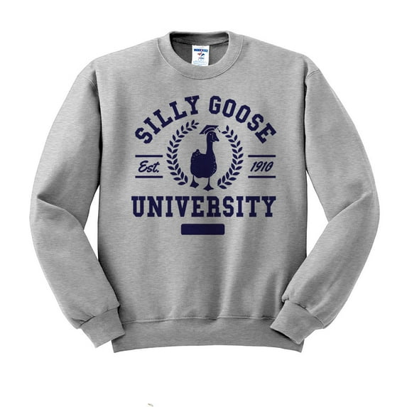 Silly Goose University Sweatshirt Unisex 3X-Large Grey