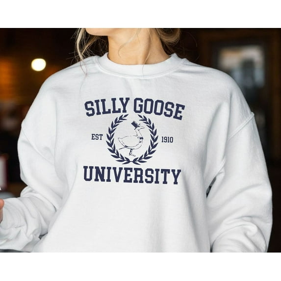 Silly Goose University Sweatshirt, Unisex Silly Goose University Sweatshirt, Funny Men's Sweatshirt, Funny Gift for Guys, Funny Goose Sweatshirt