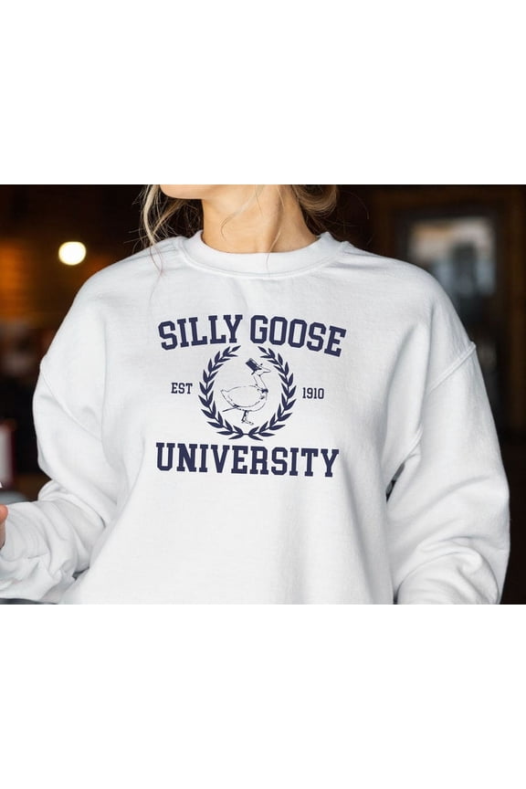 Silly Goose University Sweatshirt, Unisex Silly Goose University Sweatshirt, Funny Men's Sweatshirt, Funny Gift for Guys, Funny Goose Sweatshirt