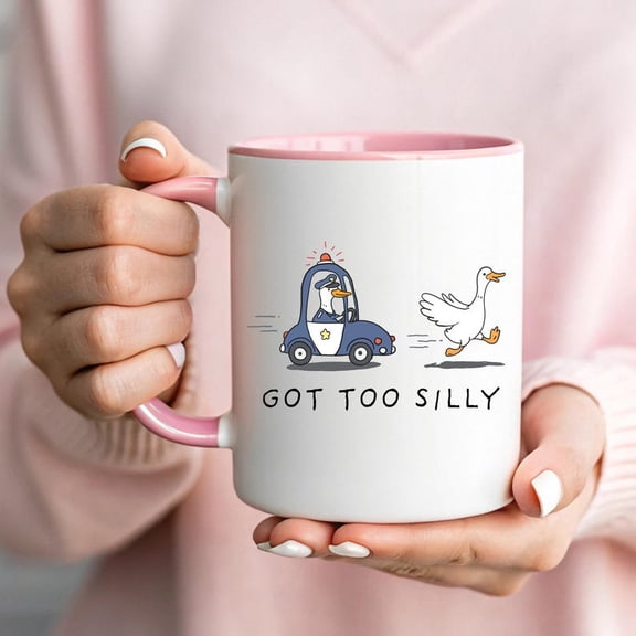 Silly Goose Unrsity Coffee Tea Wine White Ceramic Mug 11oz