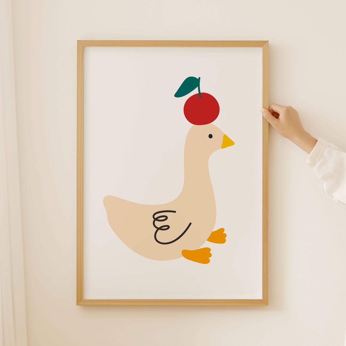 Silly Goose Wall Art, Goose With Apple Decor, Silly Goose Girls Nursery ...