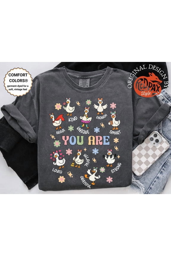 Silly Goose You Are Kind Comfort Colors Shirt, Teacher Affirmation Tee, Back to School Shirt, SEL Teacher Shirt, Cute Goose Shirt