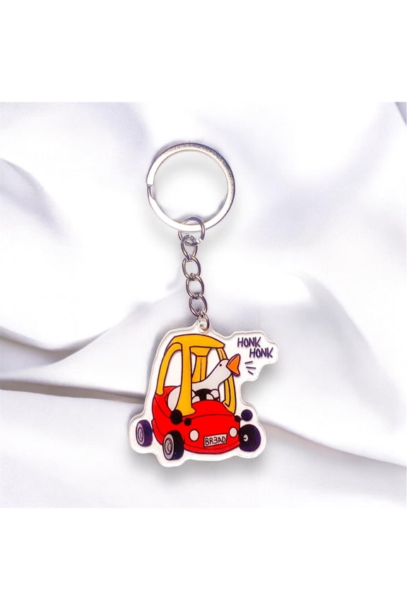 Silly Goose in Car Keychain Funny Keychains, Meme Keychains