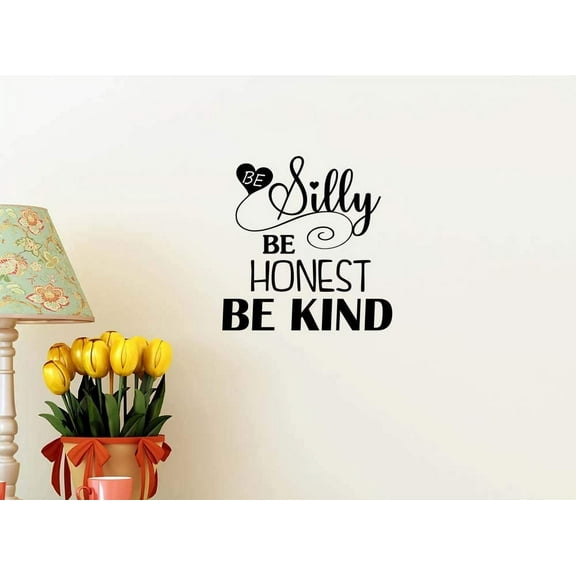 Be Silly be Honest be Kind Motivational Calligraphy Wall Sticker Decorative Vinyl Beautiful Custom Lettering Sports Team Corinthians GOD (20" W X 20" H)