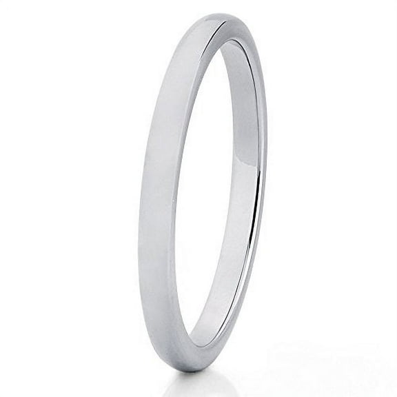 Silly Kings 2mm Silver Tungsten Wedding Carbide Wedding Band Ladies Ring Slim Thin Classic