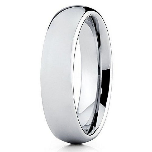 Silly Kings 5mm Silver Tungsten Carbide Wedding Band Dome Shape Ring Men & Women Comfort Fit 11