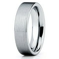 thumbnail image 1 of Silly Kings 6mm Silver Tungsten Carbide Wedding Band Flat Shape Brushed Unisex Comfort Fit 10, 1 of 3