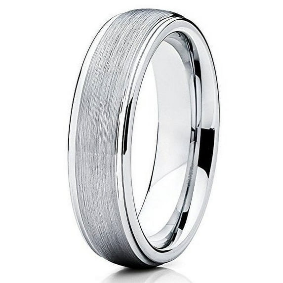 Silly Kings 6mm Silver Tungsten Carbide Wedding Band Handmade Ring Comfort Fit Mens