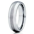 thumbnail image 1 of Silly Kings 6mm Silver Tungsten Wedding Band Tungsten Carbide Ring Men & Women Tungsten Wedding Ring, 1 of 3