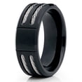thumbnail image 1 of Silly Kings 8mm Black Titanium Wedding Ring Rope Braide Design Unisex Comfort Fit Band (11.5), 1 of 1